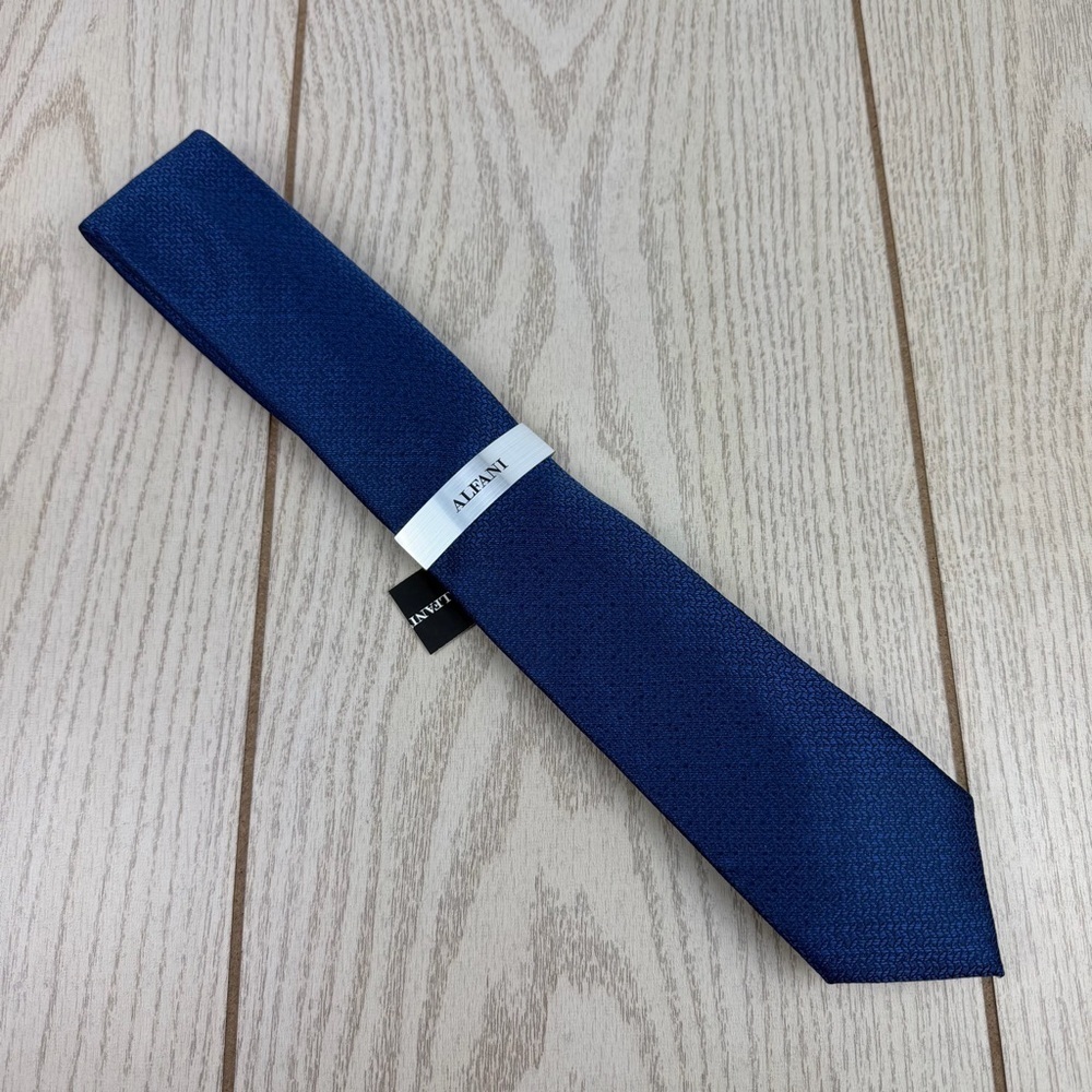 729 Alfani Men's Tie Terry Mini 432 Cobalt Blue $55 Polyester